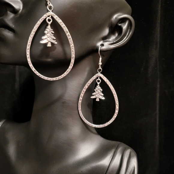 2/$20 X-Mas Drop Christmas Tree Earrings - Picture 4 of 4